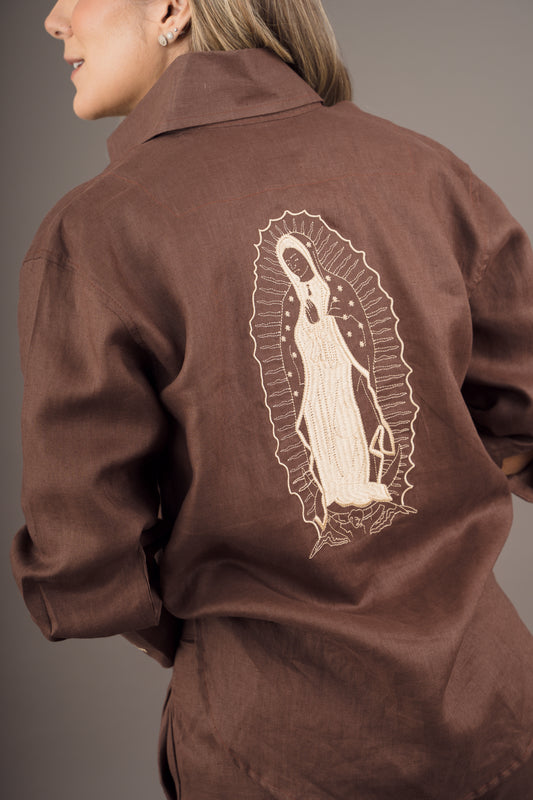 Camisa Virgen de Guadalupe – Café
