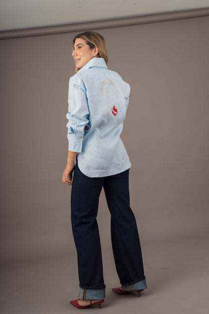 Sacred Heart of Mary Shirt – Blue