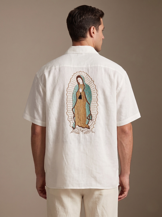 Camisa Manga Corta Hombre Virgen de Guadalupe
